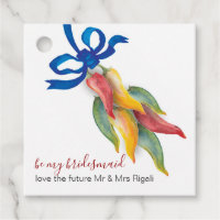 Watercolor Chilli Peppers Bridesmaid Gift Tag