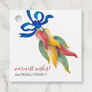 Watercolor Chilli Peppers Gift Tag