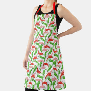 Watercolor Chilli Peppers Pattern Apron