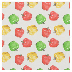Watercolor Chilli Peppers Pattern Fabric