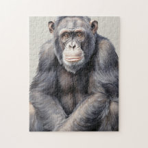 Watercolor chimpanzee monkey painting art