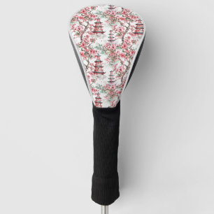 Watercolor Chinese Pagoda - Cherry Blossoms (10) Golf Head Cover