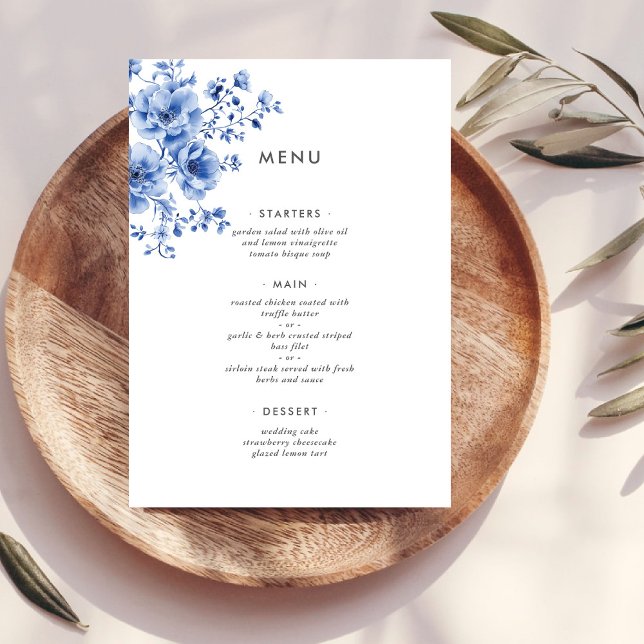 Watercolor Chinoiserie Floral Menu (Creator Uploaded)