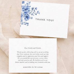 Watercolor Chinoiserie Floral Thank you Place Card