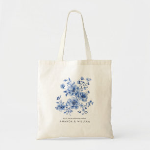 Watercolor Chinoiserie Floral Tote Bag