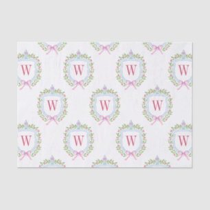 Watercolor Chinoiserie Ginger Jars Monogram Crest Tissue Paper