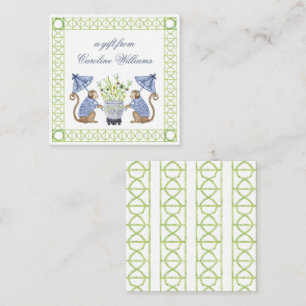 Watercolor Chinoiserie Monkeys Gift Enclosure Card
