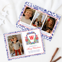 Watercolor Chinoiserie Nutcracker Monogram Crest