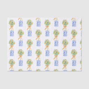 Watercolor Chinoiserie Orange Tree Topiary Tissue Paper