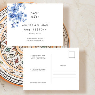 Watercolor Chinoiserie Save the Date Post Card