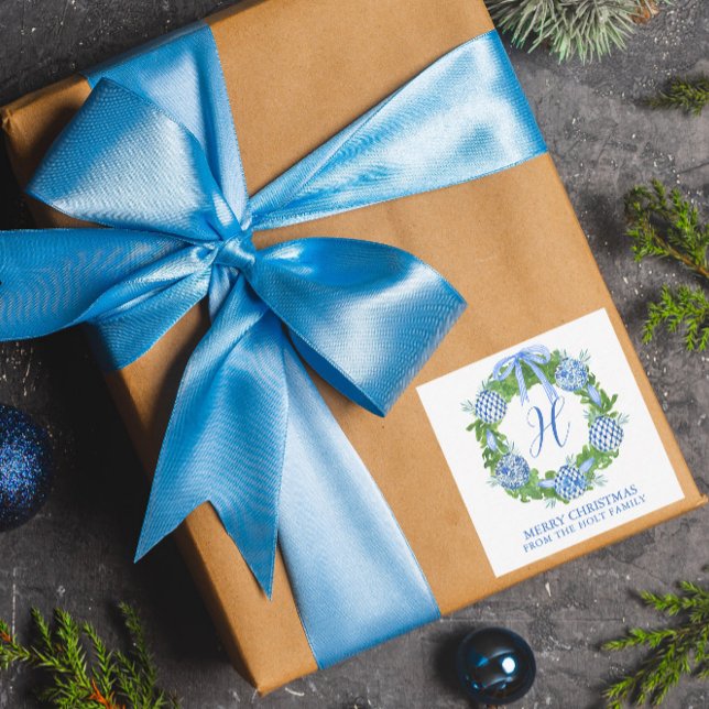 Watercolor Chinoiserie Wreath Christmas Enclosure Card (Creator Uploaded)