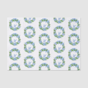 Watercolor Chinoiserie Wreath Christmas Monogram Tissue Paper