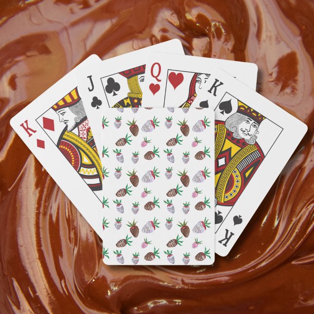 Watercolor Chocolate Covered Strawberries Stickers Playing Cards (Creator Uploaded)