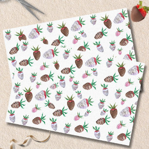 Watercolor Chocolate Covered Strawberries  Tissue Paper
