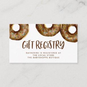 Watercolor Chocolate Doughnuts Baby Shower Registr Enclosure Card