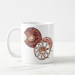 Watercolor Chocolate Glaze And Sprinkles Doughnut  Coffee Mug