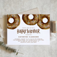 Watercolor Chocolate Sprinkle Doughnuts Baby Showe
