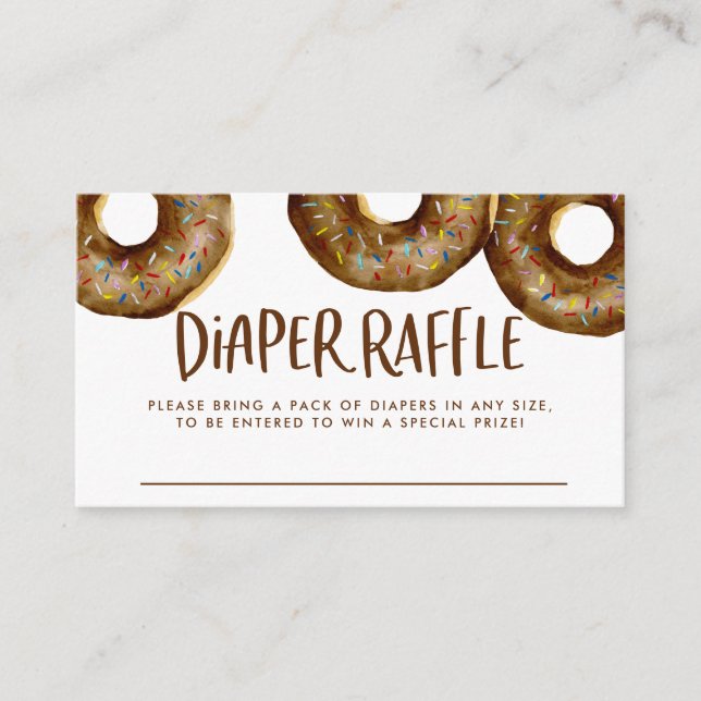 Watercolor Chocolate Sprinkle Doughnuts Diaper Raf Enclosure Card (Front)