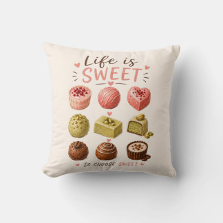 Watercolor Chocolates – French Patisserie Cafe Cushion