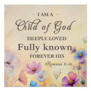 Watercolor Christian Wildflowers Wall Art print  