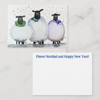 Watercolor Christmas and New Year Notecard