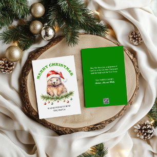 Watercolor Christmas Aussie Animals Wombat Holiday Card