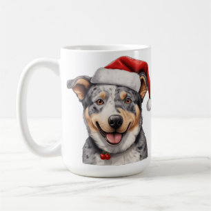 WATERCOLOR CHRISTMAS AUSTRALIAN CATTLE DOG COFFEE MUG