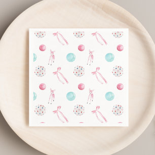 Watercolor Christmas Baby Girl Shower Napkin