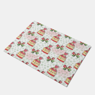 Watercolor christmas bag of sweets doormat