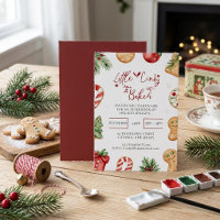 Watercolor Christmas Baking Cookie Little Baker Bi