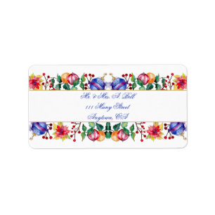 Watercolor Christmas Balls Label
