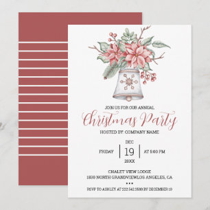 Watercolor Christmas Bell Invitation