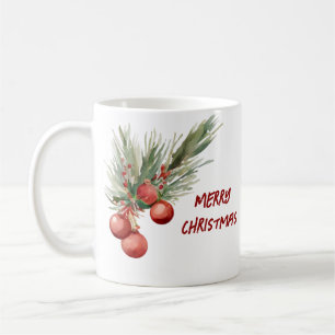 Watercolor Christmas Berries Coffee Mug
