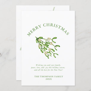 Watercolor Christmas berry branches Greenery    Holiday Card