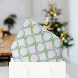 Watercolor Christmas Blue Bow Garland Tissue Paper