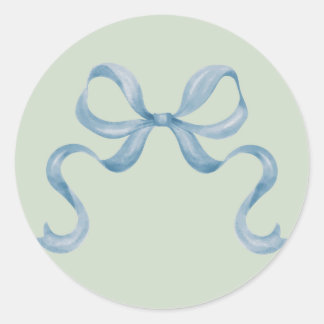 Watercolor Christmas Bow Sticker - Blue