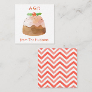 Watercolor Christmas Cake Gift Enclosure Cards