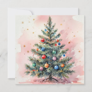 Watercolor Christmas Card. Holiday Card