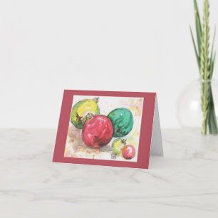 Watercolor Christmas Card: Ornaments Holiday Card