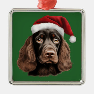 Watercolor Christmas Cocker Spaniel Ornament
