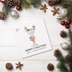 Watercolor Christmas Cocktail Martini Favour Tags