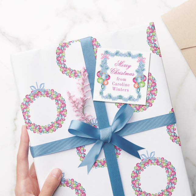 Watercolor Christmas Colourful Tinsel Baubles Card (Creator Uploaded)