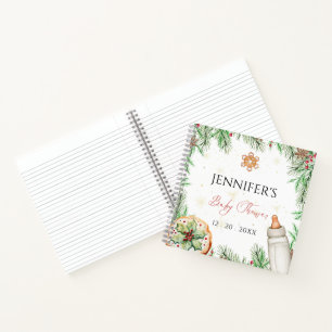 Watercolor Christmas Cookie Baby Shower Guestbook Notebook