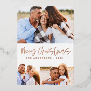 Watercolor Christmas cookie drinks candy 3 photo  Foil Holiday Card