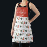 Watercolor Christmas cookie drinks candy cane Apron<br><div class="desc">A fun festive design featuring watercolor winter favourites - hot chocolate,  candy cane,  stocking. Merry Christmas in contemporary script font,  perfect to celebrate the holiday season. can be edited,  part of a collection.</div>