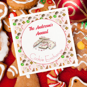 Watercolor Christmas Cookies Exchange Napkin