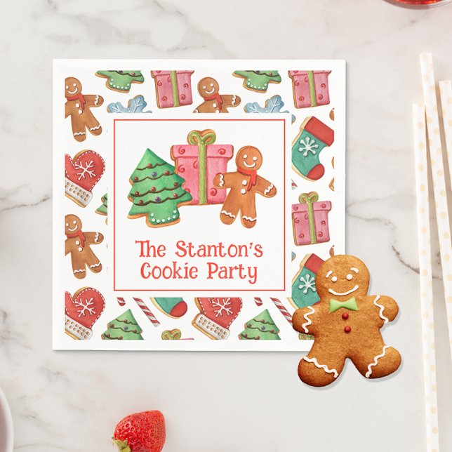 Watercolor Christmas Cookies Napkin (Creator Uploaded)