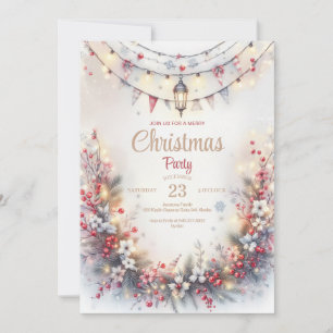 Watercolor Christmas Dinner Invitation