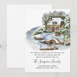 Watercolor Christmas Door Moving Announcement