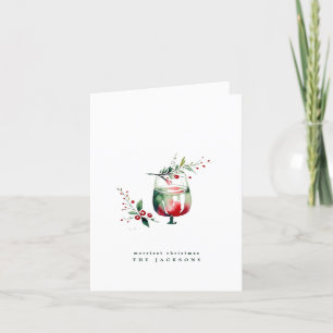 Watercolor Christmas Drinks   Photo   Custom Holiday Card